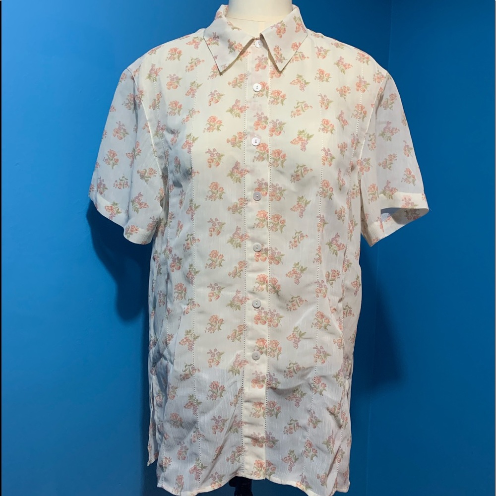 Button front short sleeve shirt